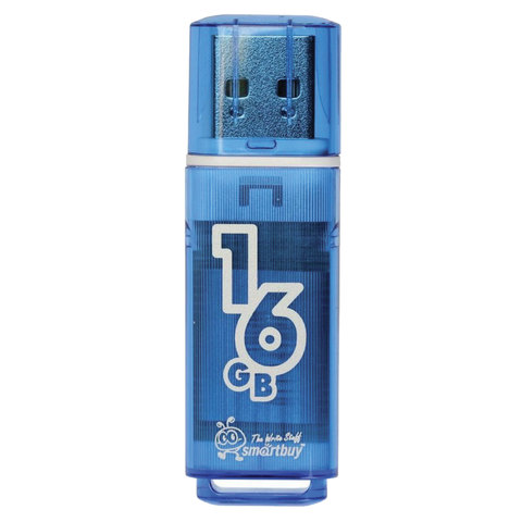 Флеш-диск 16 GB, SMARTBUY Glossy, USB 2.0, синий, SB16GBGS-B