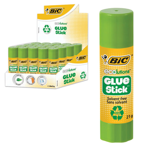 Клей-карандаш BIC "ECOlutions", 21 г, с ароматом яблока, 8923452