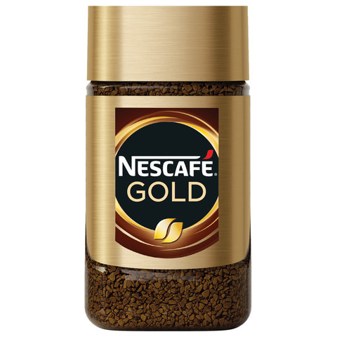 Кофе молотый в растворимом NESCAFE (Нескафе) "Gold", сублимированный, 47,5 г, стеклянная банка, 04837, 12326225