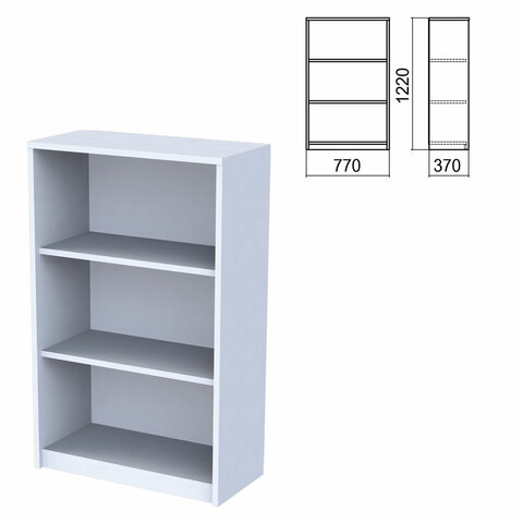 Шкаф (стеллаж) "Арго", 770х370х1220 мм, 2 полки, серый
