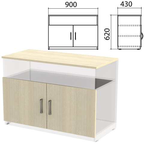 Крышка и фасады тумбы для оргтехники "Канц" 900х430х620 мм, цвет дуб молочный, ТК28.15.1